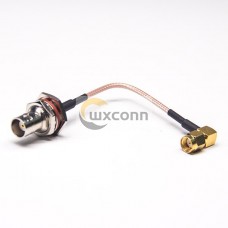 BNC Cables Waterproof Female Straight 50Ohm to RP Male Angle with RG316 BNC Cables Waterproof Female Straight 50Ohm to RP Male Angle with RG316