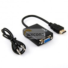 HDMI TO VGA with 3.5mm Cable Even cap Type for PS3，XBOX360 ,DVD and STB