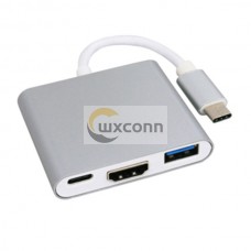 USB3.1 to HDMI+USB3.0+type c 3 in 1 Converter Ultra-thin Design Quick Definition for Phone and Macbook USB3.1 to HDMI+USB3.0+type c 3 in 1 Converter Ultra-thin Design Quick Definition for Phone and Macbook