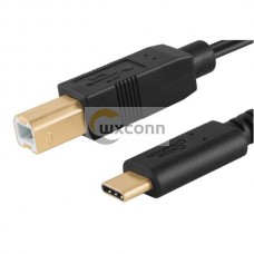 USB Type C to Type B Male Cable 3.1 to 2.0 USB Gold Plated convertion cable  1m