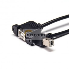 Type B USB Cable Right Angle Male to Female with Screw Hole OTG Cable Type B USB Cable Right Angle Male to Female with Screw Hole OTG Cable