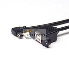 Mini B USB Left Angle Male to USB B Female with Screw Holes OTG Cable