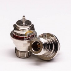 N Type Female Bulkhead Connector Socket 180 Degree Crimp Type N Type Female Bulkhead Connector Socket 180 Degree Crimp Type