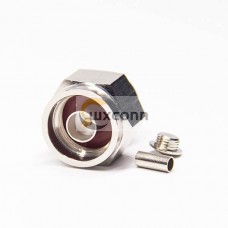 Hexagonal N Connector Male Right Angled Crimp Type for Coaxial Cable