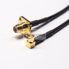 RG174 Cable SMA 4 Hole Flange to MCX Right Angle Female RG174 Cable SMA 4 Hole Flange to MCX Right Angle Female