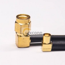 RG174 Coaxial Cable SMA Male RP to MCX Right Angle Female Assembly Cable