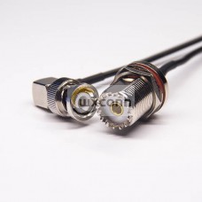 UHF Female to BNC Right Angled Male Coax Cable RG174