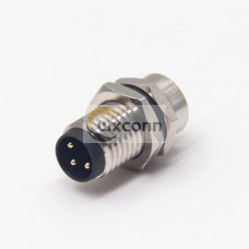 M8 Connector Screw Waterproof Socket Male Straight 3 Pin Front Blukhead Solder Cup for Cable M8 Connector Screw Waterproof Socket Male Straight 3 Pin Front Blukhead Solder Cup for Cable