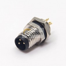 M8 Industrial Connector Straight 3 Pin Male Socket Solder Cup Blukhead Panel Mount Waterproof M8 Industrial Connector Straight 3 Pin Male Socket Solder Cup Blukhead Panel Mount Waterproof