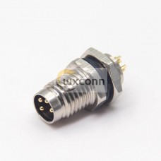 M8 4 Pin Sensor Connector Waterproof Socket Male Straight Blukhead Solder Cup for Cable M8 4 Pin Sensor Connector Waterproof Socket Male Straight Blukhead Solder Cup for Cable