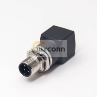 M12 to RJ45 Connector Straight Adapter M12 4 Pin Male to RJ45 Female Socket A Code Waterproof M12 to RJ45 Connector Straight Adapter M12 4 Pin Male to RJ45 Female Socket A Code Waterproof