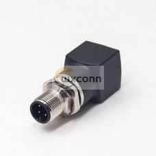 M12 to RJ45 Connector Straight Adapter M12 4 Pin Male to RJ45 Female Socket A Code Waterproof M12 to RJ45 Connector Straight Adapter M12 4 Pin Male to RJ45 Female Socket A Code Waterproof