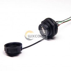 Waterproof 4p USB Connector IP67 Female A type with Panel Mount Waterproof 4p USB Connector IP67 Female A type with Panel Mount
