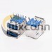 USB 3.0 Dual Port Type A Female Right Angled Through Hole USB 3.0 Dual Port Type A Female Right Angled Through Hole