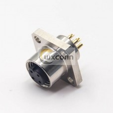M12 4 Pin A Code Female Shiled Flange Rear Blukhead Solder Type Aviation Waterproof Connector M12 4 Pin A Code Female Shiled Flange Rear Blukhead Solder Type Aviation Waterproof Connector