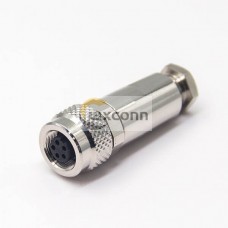 Metal Connector M9 5Pin Female Straight Waterproof Shield Wireable Connector Metal Connector M9 5Pin Female Straight Waterproof Shield Wireable Connector