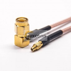 MMCX SMA Cable SMA Angled Male RP to MMCX Straight Male with RG316 MMCX SMA Cable SMA Angled Male RP to MMCX Straight Male with RG316