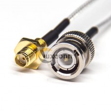 BNC Cable Connector Male Straight to SMA Straight Female Rear Panel Mount Coaxial Cable with RG316 BNC Cable Connector Male Straight to SMA Straight Female Rear Panel Mount Coaxial Cable with RG316