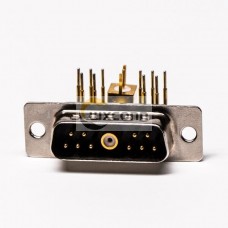 Coaxial D SUB Right Angled Male Solder Type with Staking for PCB Mount Coaxial D SUB Right Angled Male Solder Type with Staking for PCB Mount