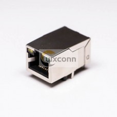 RJ45 Female Connectors 8P8C 180 Degree with LED and Shield RJ45 Female Connectors 8P8C 180 Degree with LED and Shield