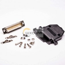 DB 25 Male Connector used with Coaxial Cable Straight Solder Type