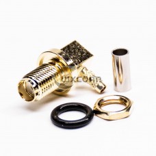 Female SMA Angled Front Bulkhead Crimp Cable Waterproof Connector Female SMA Angled Front Bulkhead Crimp Cable Waterproof Connector