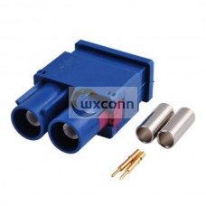 Fakra Cable C Dual Male Blue Solder Car GPS Antenna Connector for RG316 RG174 Cable Fakra Cable C Dual Male Blue Solder Car GPS Antenna Connector for RG316 RG174 Cable
