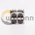 Dual RJ45 Connector 2*2 Female R/A 4 Port with Shield With LED for PCB Mount