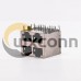Dual RJ45 Connector 2*2 Female R/A 4 Port with Shield With LED for PCB Mount