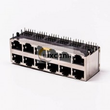 RJ45 12 Port Connector 2*6 Female Double Row R/A with Shield Without LED for PCB RJ45 12 Port Connector 2*6 Female Double Row R/A with Shield Without LED for PCB