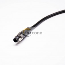 M8 Cable Connector 5 Pin Male Straight Single Ended Cable Solder Type B Coding For Cable 24AWG 35CM M8 Cable Connector 5 Pin Male Straight Single Ended Cable Solder Type B Coding For Cable 24AWG 35CM