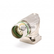 12 pin connectors M623 Right Angle Female 4 Hole Flange Waterproof Connector Shield 12 pin connectors M623 Right Angle Female 4 Hole Flange Waterproof Connector Shield