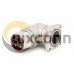 Male receptacles M40 6 Pin Right Angle Waterproot 4 Hole Flange   Industrial Connector Shield
