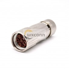 Straight Connector M40 8 Pin Waterproot Female Cable Industrial Receptacles Shield Straight Connector M40 8 Pin Waterproot Female Cable Industrial Receptacles Shield
