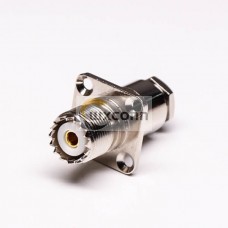 UHF Female Connector Straight 4 Hole Flange Clamp Type for Cable UHF Female Connector Straight 4 Hole Flange Clamp Type for Cable
