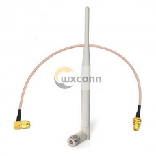 WiFi Omni Antenna 2.4G with SMA Male to Female Bulkhead Mount RG316 Cable 10cm