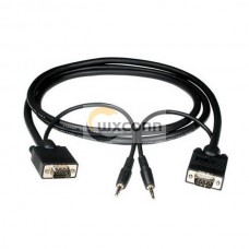 High Quality SVGA cable with stereo audio Standard VGA HD15 Connectors and 3.5mm stereo mini plugs for audio High Quality SVGA cable with stereo audio Standard VGA HD15 Connectors and 3.5mm stereo mini plugs for audio