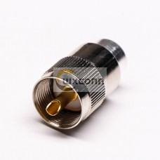 UHF Female Connector for Cable Vertical and Solder Type with Straight Knurl