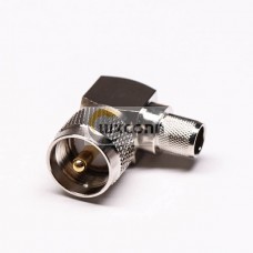 UHF 90 Degree Male Crimp Type with Knurl for Cable Connector UHF 90 Degree Male Crimp Type with Knurl for Cable Connector