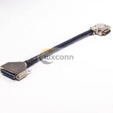 Right Angle DB25 Male Cable Male Connector To Female Connector With Metal Case Right Angle DB25 Male Cable Male Connector To Female Connector With Metal Case