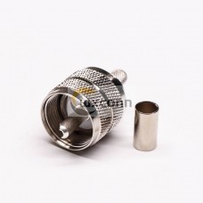 UHF Male Coaxial Connector Straight Crimp Type for Cable UHF Male Coaxial Connector Straight Crimp Type for Cable