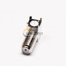 F Connector Elbow Female Through Hole for PCB Mount F Connector Elbow Female Through Hole for PCB Mount