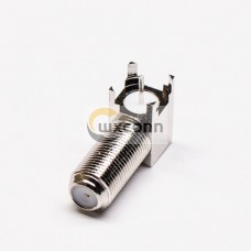 F Connector PCB Mount 90° Jack Front Bulkhead and Through Hole F Connector PCB Mount 90° Jack Front Bulkhead and Through Hole