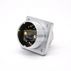 7 Pin Connector P32 Male Straight Socket Square 4 holes Flange Mounting Solder Cup for Cable 7 Pin Connector P32 Male Straight Socket Square 4 holes Flange Mounting Solder Cup for Cable