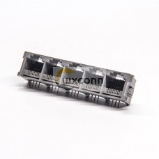 RJ45 5 Port 8P8C Jack 1x5 Right Angled Through Hole Without LED RJ45 5 Port 8P8C Jack 1x5 Right Angled Through Hole Without LED