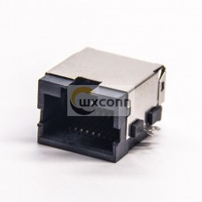 8P8C Modular Jack Connector Right Angled Offset PCB Mount SMT Shielded RJ45