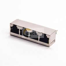 4 Port RJ45 Jack 180 Degree Shielded Connector Through Hole PCB Mount 4 Port RJ45 Jack 180 Degree Shielded Connector Through Hole PCB Mount
