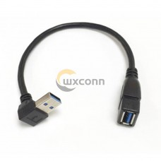 Type-A USB3.0 Male Angled 9 Pin Connector to Type-A Female Straight Connector Cable 1M Type-A USB3.0 Male Angled 9 Pin Connector to Type-A Female Straight Connector Cable 1M