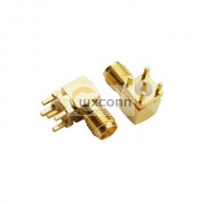 SMA Female Connector Right Angled Thru Hole for PCB Mount SMA Female Connector Right Angled Thru Hole for PCB Mount