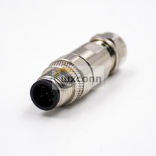 Field Wireable M12 Connectors 5Pin A-Coding Male Straight Shield Field Wireable Connector Cable Screw-joint Field Wireable M12 Connectors 5Pin A-Coding Male Straight Shield Field Wireable Connector Cable Screw-joint
